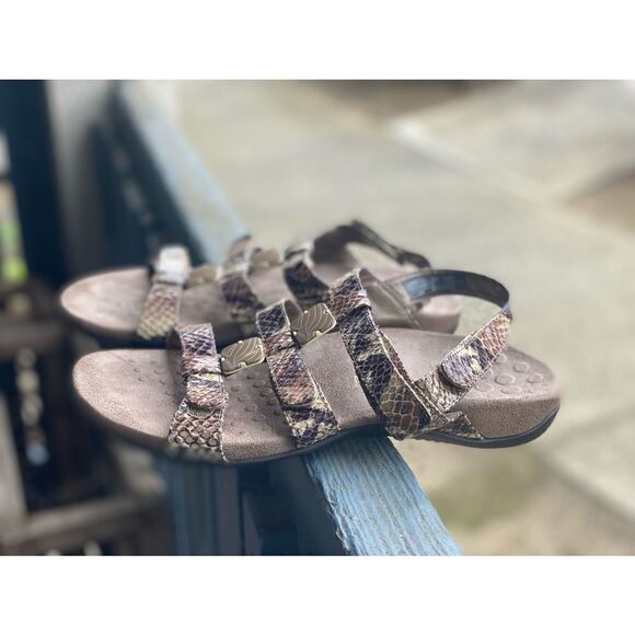 Vionic Shoes - Vionic Women’s Snakeskin Sandals Velcro Straps Sz 8 US